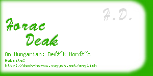 horac deak business card